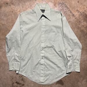 Vintage 70s Branford Mint Green Disco Button Up Shirt